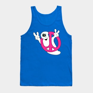 Peace ghost inside a magenta peace sign! Tank Top